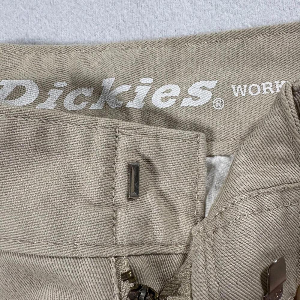 Dickies Work Pants Womens 3/26 Khaki Vintage Straight Leg Crop Roll Hem Y2K Fits - Picture 4 of 9